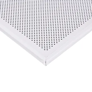 Commercio all'ingrosso pannello per soffitto sospeso quadrato in metallo forato insonorizzato 2*2 piastrelle Decorative