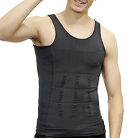 Maillot de Corps Homme Gainant Ventre Plat Compression Minceur T-Shirt Sans Manches Débardeur Modèle Abdominal Amincissant Corps