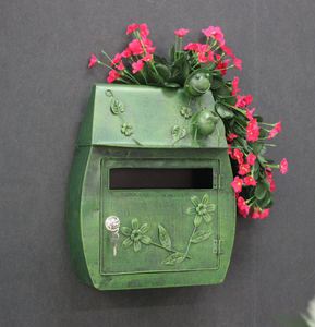 Buzón de villa de estilo europeo, buzón de pared vintage rústico con cerradura, buzón impermeable para exteriores para la escuela - Product Image 3