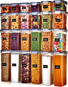 24 Pack Set Airtight Kitchen Organizers Dry Food Storage <b>Container</b> Sets for Home Organizer - Product Image 4