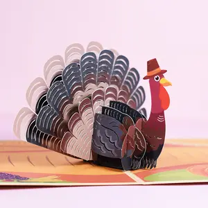 Kartu Pop Up Happy Thanksgiving Day dengan Amplop