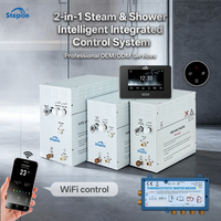 OEM/ODM, générateur de vapeur WiFi APP 4,5 kW~18 kW, générateur de vapeur 2-en-1, douche vapeur, système de contrôle intelligent intégré avec clavier tactile LCD
