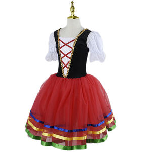 Vestito Tutu da balletto rosso per ragazze ginnastica body bianco <span class=keywords><strong>abiti</strong></span> da balletto lunghi per ragazze Costume da ballo principessa Ballerina abito da compleanno - Product Image 4