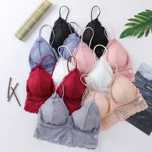 Benutzer definierter BH Schöner Rücken Floral Lace Bra lette Volle Abdeckung Ultra Thin Camisole Top Nahtlose Sexy Lace Camisole