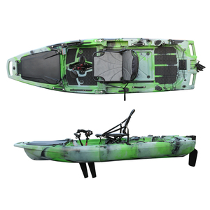 Kayak modulaire en HDPE de 14 pieds, 3 sections, avec moteur, pour 2 personnes, canoë en plastique pour la pêche en lac et en mer - Product Image 4