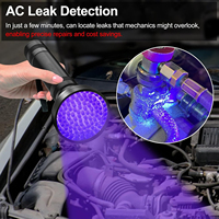 Detector de Fugas de Aire Acondicionado Profesional, Herramienta de Refrigeración, Kit de Detección de Fugas de Tinte de Aceite UV, Linterna UV con Gafas Protectoras