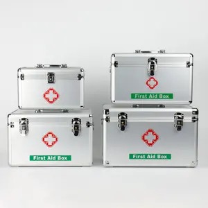의학 저장 상자 쓰레기 가정 의학을 위한 구급 장비 가구 알루미늄 합금 약 상자 큰 수용량 층이 된 격자