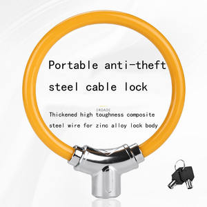 Candado <span class=keywords><strong>de</strong></span> bicicleta <span class=keywords><strong>de</strong></span> material duro <span class=keywords><strong>de</strong></span> metal incorporado engrosado e impermeable con resistencia al corte propiedad antirrobo - Product Image 1