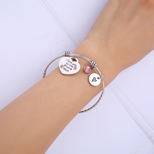 Giro brazalete pulsera de cristal Rosa te amo a <span class=keywords><strong>la</strong></span> <span class=keywords><strong>luna</strong></span> y <span class=keywords><strong>la</strong></span> espalda pulsera en acero inoxidable pulsera - Product Image 5