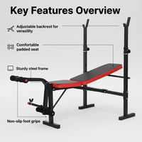 Banc de musculation réglable avec support pour haltères, idéal pour le bureau et la maison – Grande réduction
