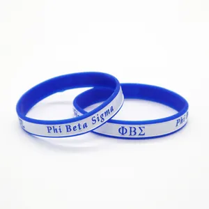 Manufacturer Stock Sorority Fraternity Silicone Bracelet Zeta Philo Sgrho Greek Letters Wristband with Hand Finger Designs