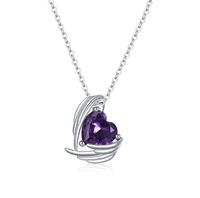 Collier en argent sterling S925 de qualité supérieure SPJ avec pendentif en forme d'ailes d'ange et de cœur, bijoux fins pour femmes, fabricant de bijoux