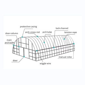 Industriële Tomaat Agrarische Kas 50X8M Enkelvoudige Overspanning Plastic Film Type Tunnel Kas Te Koop - Product Image 4