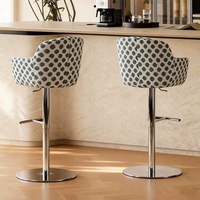 Tabouret de bar design minimaliste italien avec accoudoirs rotatifs, réglable en hauteur, en acier inoxydable, dossier haut, pour restaurants et bars