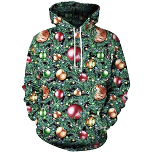 Fitspi personnalisé unisexe sweat à capuche de noël sweat pull 3D imprimé à manches longues hommes en gros livraison directe - Product Image 1