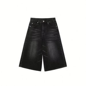 Unisex <strong>Tennagers</strong> Retro Cropped Length Denim Shorts, Wide-Leg Summer New Style - Product Image 2