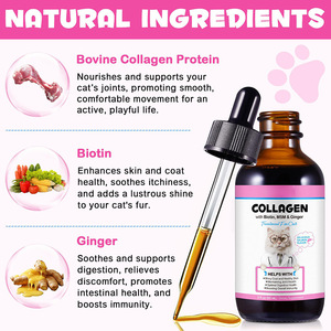 Gouttes liquides de collagène pour chat avec biotine, MSM et gingembre, saveur saumon, 2 fl oz - Product Image 2