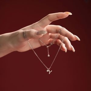 Dylam Dainty CZ Alphabet 26 A-Z Letter Necklace Rhodium Plated, Personalized Name Y <b>Initial</b> Necklace for Women Female - Product Image 2