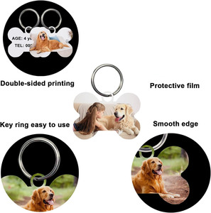 Porte-clés photo numérique en bois durable, personnalisable avec logo couleur sur mesure, double face, en MDF et alliage de zinc, pour sublimation DIY innovante, taille personnalisée, OEM - Product Image 2