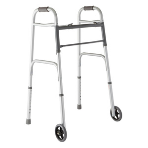 Y tế Walker di động gấp đi bộ Hỗ trợ khung bệnh nhân phẫu thuật nhôm Walker với bánh xe cho người lớn tàn tật người già - Product Image 1