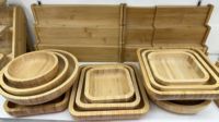 Bol à salade minimaliste en bambou naturel poli, bord profond, écologique, non toxique, durable, léger, polyvalent, pour la maison