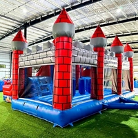 Château gonflable commercial Kaluen en PVC avec double toboggan, pour enfants, idéal pour la location de fêtes et les événements en plein air