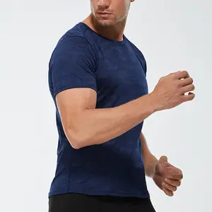 Wholesale custom logo Polyester Spandex breathable cool dry fitness gym shirts jogging top sleeve workout sports t shirt