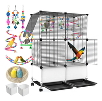 Cage à perruches populaire pour oiseaux de compagnie, design compact, facile à nettoyer, en plastique durable, pour usage intérieur