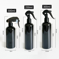 Botol sampo hitam mengkilap, botol pelembab mewah 300ml dengan pompa 500ml 16oz