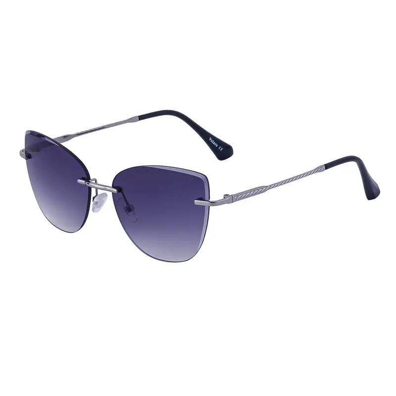 2023 New Trend Cat Eye Frameless Edge Cut occhiali da sole con protezione UV per uomo e donna stile di fascino alla moda