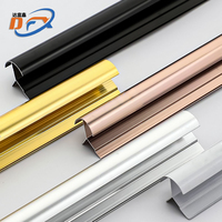 Profilés de bordure de panneau mural moderne en aluminium Dafuxin 8 mm pour la décoration intérieure des hôtels et des hôpitaux, finition anodisée