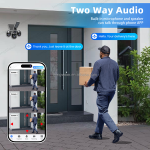 Caméra de sécurité CCTV solaire sans fil 4G HongGlobal 12MP V380 Pro <span class=keywords><strong>3</strong></span> objectifs WiFi 4G avec carte SIM et éclairage solaire - Product Image 5