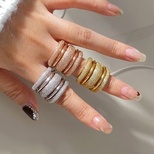 Women's Multi-Style <b>Set</b> <b>Rings</b> Sparkling Crystal Fashion Gold Plated Paved Cubic Zirconia <b>Ring</b> for Gift - Product Image 2