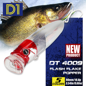 Promotion : Leurre Artificiel Flottant Grand Popper 90mm/18.8g <span class=keywords><strong>avec</strong></span> Yeux 3D pour Pêche en Surface Eau Salée (Silure) - Product Image 1