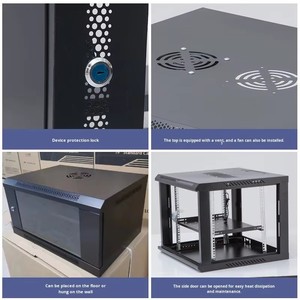 Gabinete de Datos Modular de Acero SPCC Reforzado de 6U, Montado en Pared, con Puerta de Vidrio Templado con Cerradura y Parte Superior de Malla Ventilada, para Oficina en Casa - Product Image 5