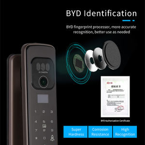 हुन वाटरप्रूफ स्मार्ट डोर लॉक वाईफाई वायरलेस फिंगरप्रिंट पासवर्ड इलेक्ट्रॉनिक रफिड कार्ड ऐप कैमरा के साथ डिजिटल डोर लॉक - Product Image 5