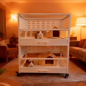 Gabbia Portatile per Piccoli Animali da Interno ed Esterno, a Uno, Due o Tre Livelli, Facile da Pulire - Product Image 3