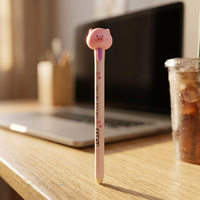 Stylo gel effaçable Erase Pink Pig 0,7 mm avec motif cœur, encre noire, pour le bureau et l'école