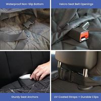 Housse de siège auto pour chien, lit pour chien, Oxford 600D, fond rigide, imperméable, 95% de rejet UV/80% de rejet IR, noir, protection quatre saisons, ajustement universel