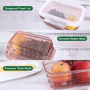 Boîte à lunch bento multifonctionnelle à double niveau, en plastique écologique sans BPA, compatible micro-ondes, ensemble de 3 pièces, organisateur de réfrigérateur - Product Image 4