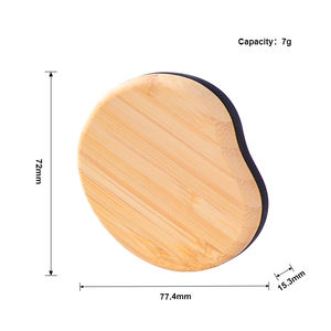 圆形竹盒粉盒可再填充回收生态素食有机盖容器空面霜腮红紧凑型 - Product Image 3