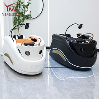 Fauteuil de lavage de cheveux électrique moderne et réglable pour salon de beauté, avec fonction massage et station de spa capillaire