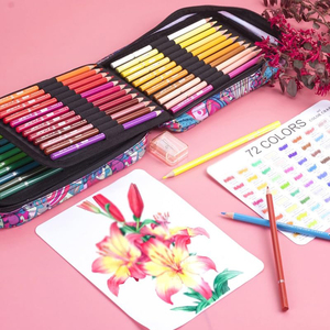Ensemble de crayons de couleur multi-fentes personnalisés 72/120/180 couleurs dans un étui en nylon zippé pour fournitures artistiques - Product Image 3