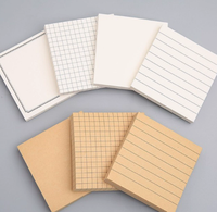 Blocs de Notas Autoadhesivos Personalizados de Papel Kraft, Notas Adhesivas con Cuadrícula Horizontal para Uso Diario, Hojas Sueltas, Regalos Escolares