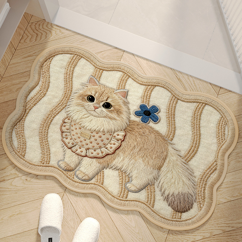 Suela de goma de cáñamo Sally - arroz con forma de gato de onda irregular