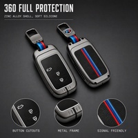 Housse de clé de voiture en alliage de zinc et silicone, étui pour clé intelligente, coque de protection complète, anti-rayures, anti-poussière, logo personnalisé pour Toyota