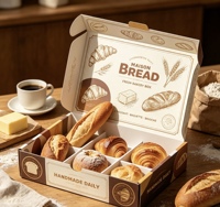 Boîte à pâtisserie personnalisée avec logo, en papier alimentaire, pour gâteaux, pains, pâtisseries, desserts, emballage à emporter
