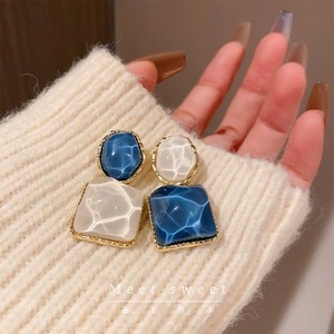 Pendientes de Plata de Primera Calidad con Forma de Grano de Agua Brillante, Cuadrados Irregulares y Ovalados, Elegantes, al por Mayor para Mujer - Product Image 2