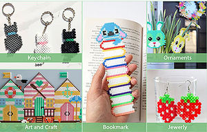 Kit de perles à fusionner en gros de 2,6 mm, multicolores, pour bricolage, perles en plastique Perler Hama faites à la main avec planche à perles et accessoires pour enfants - Product Image 5