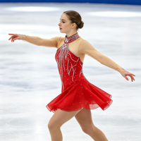 Robe de danse patinage rouge à col montant, manches longues en maille nude, dos découpé orné de strass, pour enfants et adultes, compétition et performance